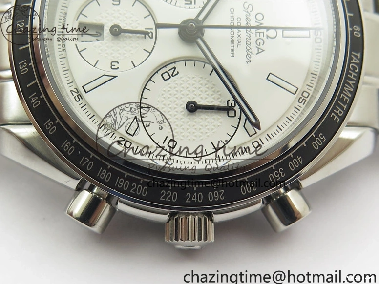 0207 Elegant Speedmaster Racing Master SS HRF 1:1 Best Edition White Dial on SS Bracelet A 7864